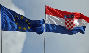 Croatian and European Union flags