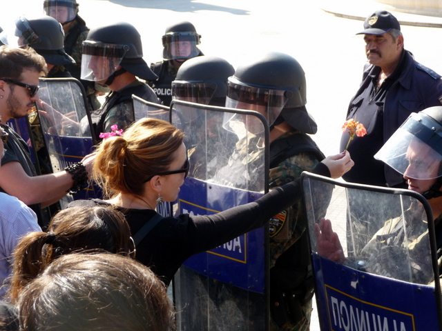 Protest of journalists in Skopje | Photo by- Sinisa Jakov Marusic