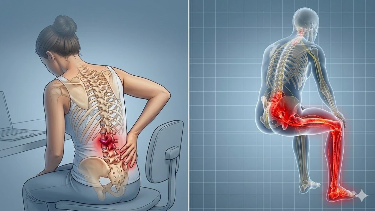 Ishiasi irritohet nga qëndrimi ulur  5 ushtrime që lehtësojnë dhimbjen dhe ndjesinë që zbret në këmbë